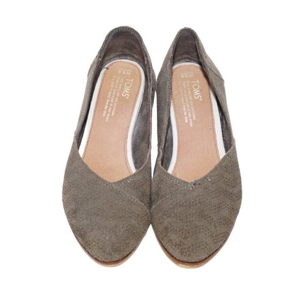 Toms Olive Jutti Neat Pointed Toe Flats, Size 6.5 - Picture 8 of 10
